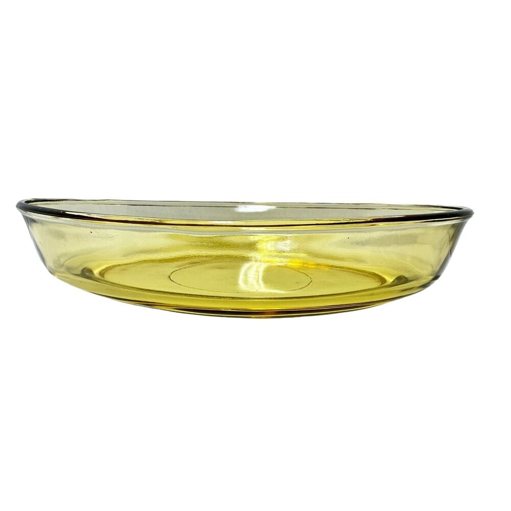 Vintage Dynaware Pyr-O-Rey Oval Glass Dish, 10" Diameter, Made in Mexico